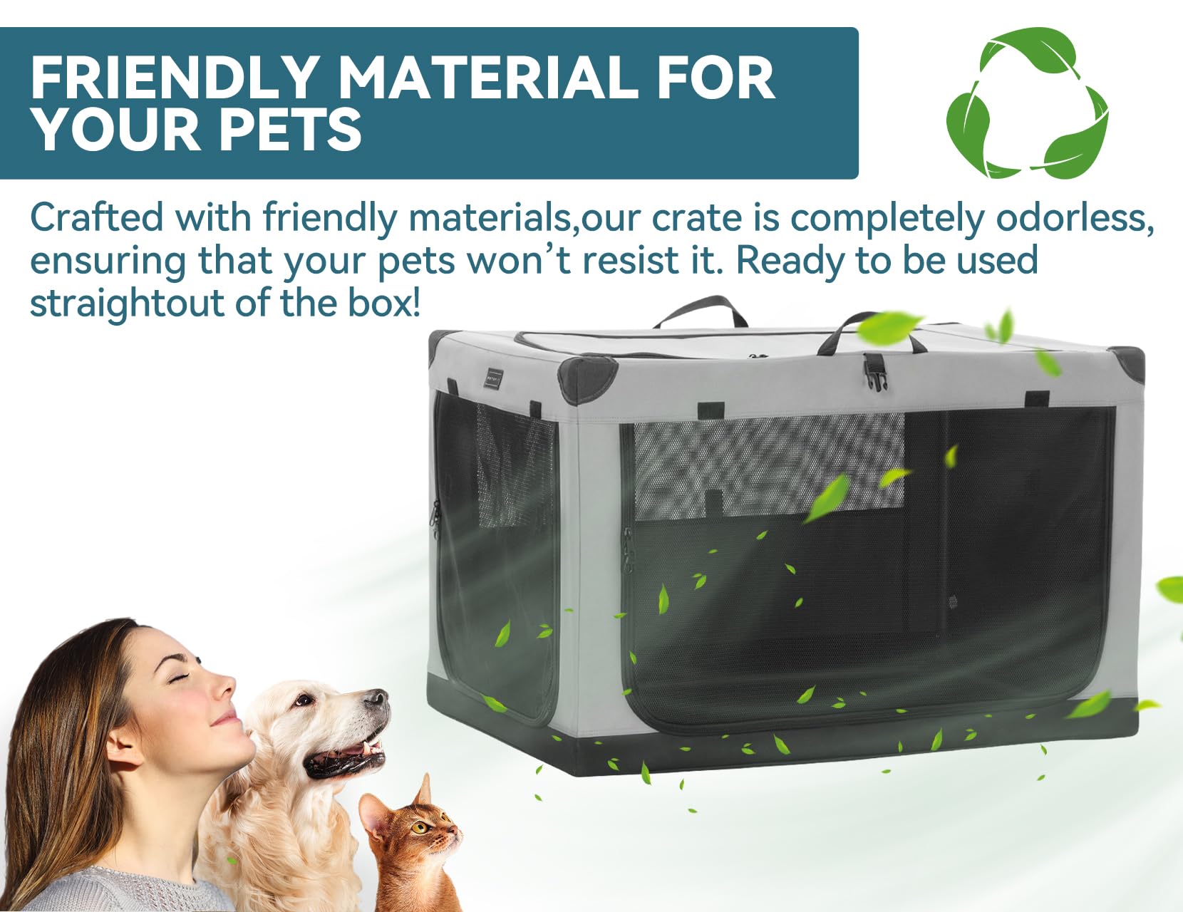 Petsfit crate with multiple doors enabling flexible travel and access.