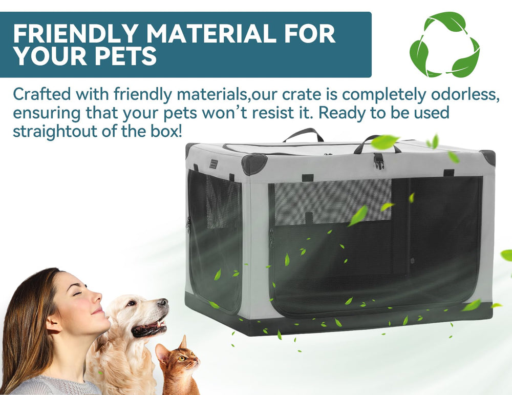 Petsfit crate with multiple doors enabling flexible travel and access.