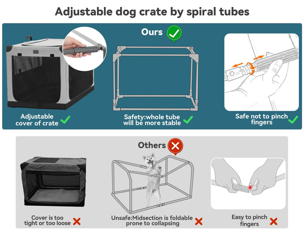 Petsfit crate highlighting ventilated mesh windows for airflow and calm travel.