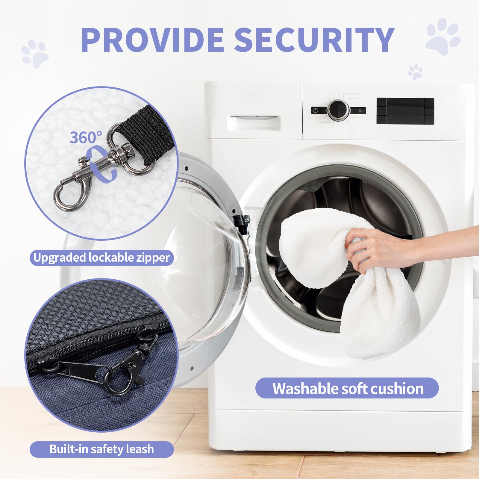 Petsfit sturdy handle and adjustable padded shoulder strap for comfortable carry