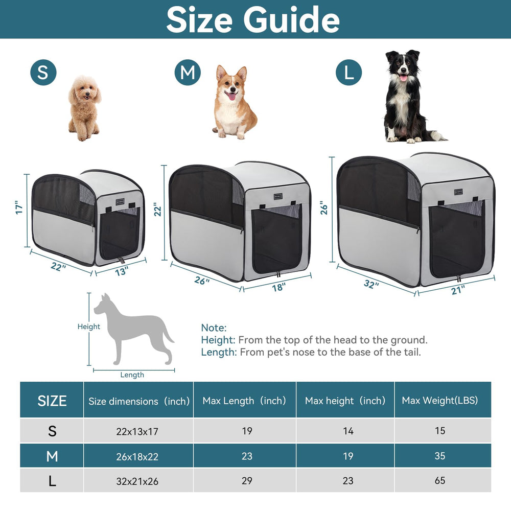 Petsfit Travel Dog Crate front-door view shows secure access and airflow.