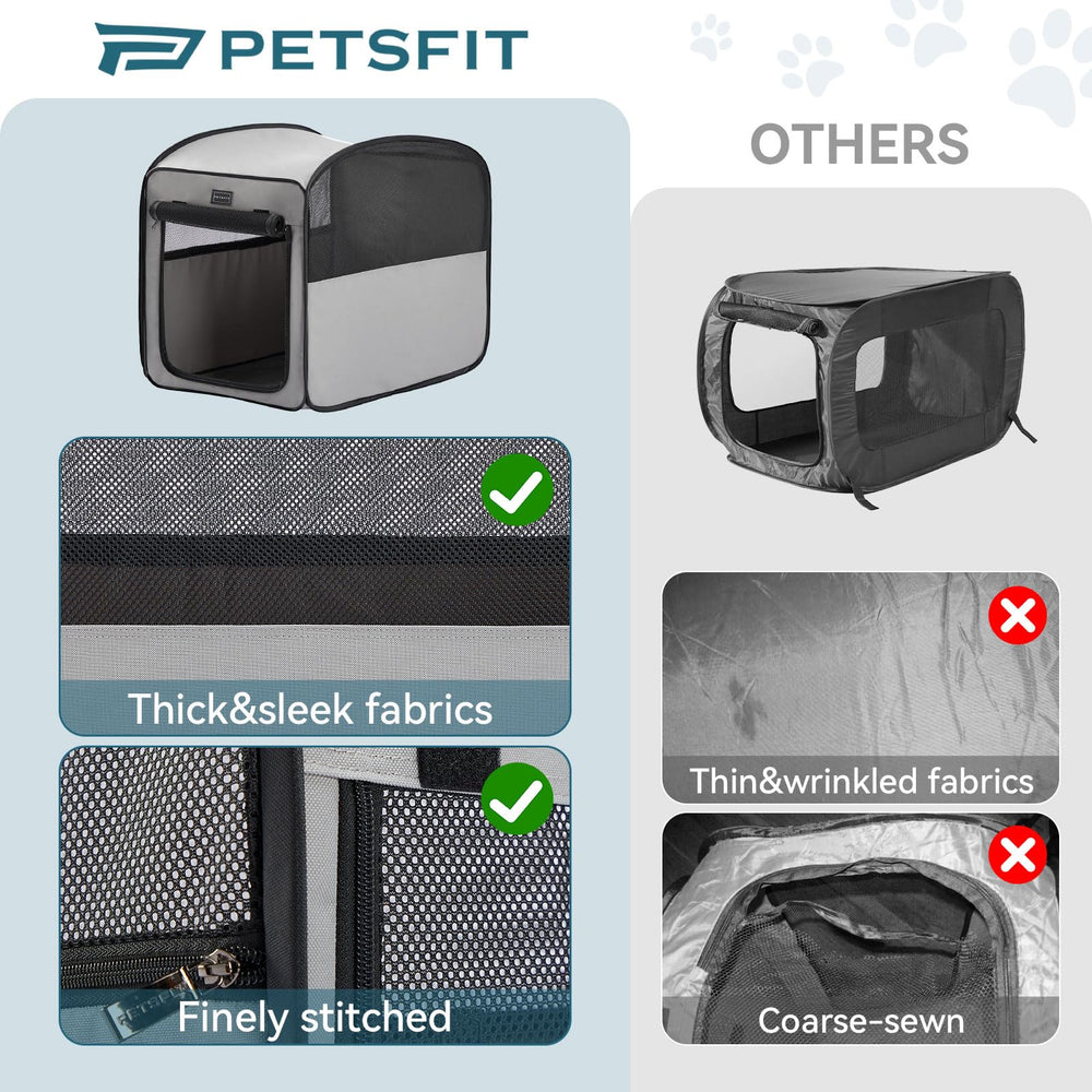 Petsfit Travel Dog Crate setup ready for quick enclosure anywhere.