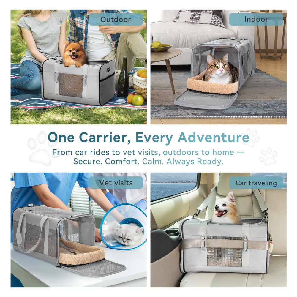Petsfit travel pet carrier durable Oxford fabric resistant to wear for frequent road trips