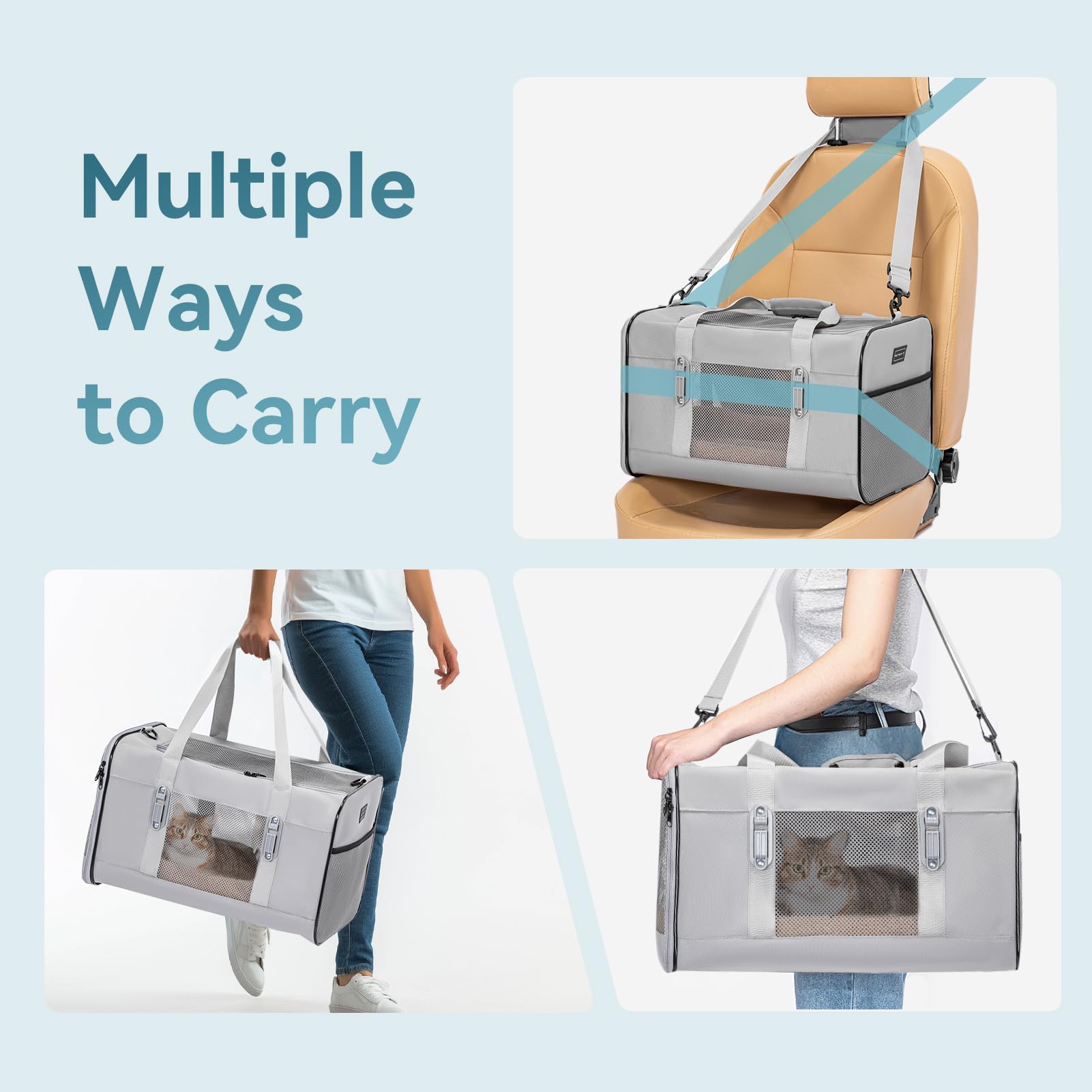 Petsfit travel pet carrier folded flat for compact storage when not in use