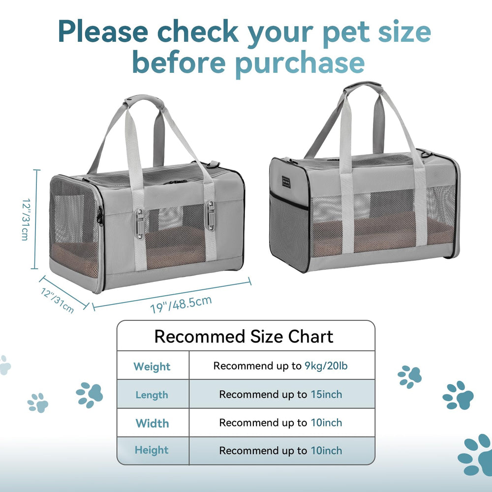 Petsfit travel pet carrier soft padding close-up emphasizes comfort and pet-friendly edges
