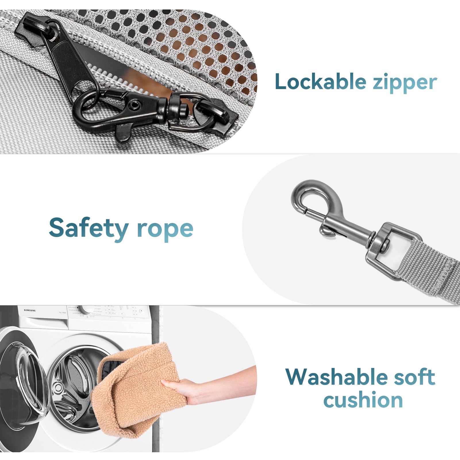 Petsfit travel pet carrier ventilation mesh around promotes airflow and pet comfort
