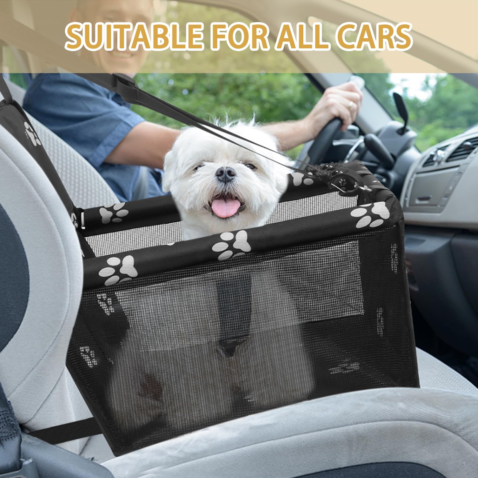 PetsHome dog car seat adjustable belt buckle ensures a snug fit in any car.
