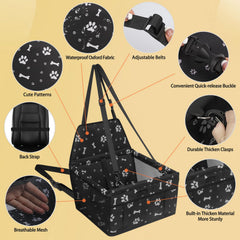PetsHome dog car seat adjustable belt and quick-release buckle in use