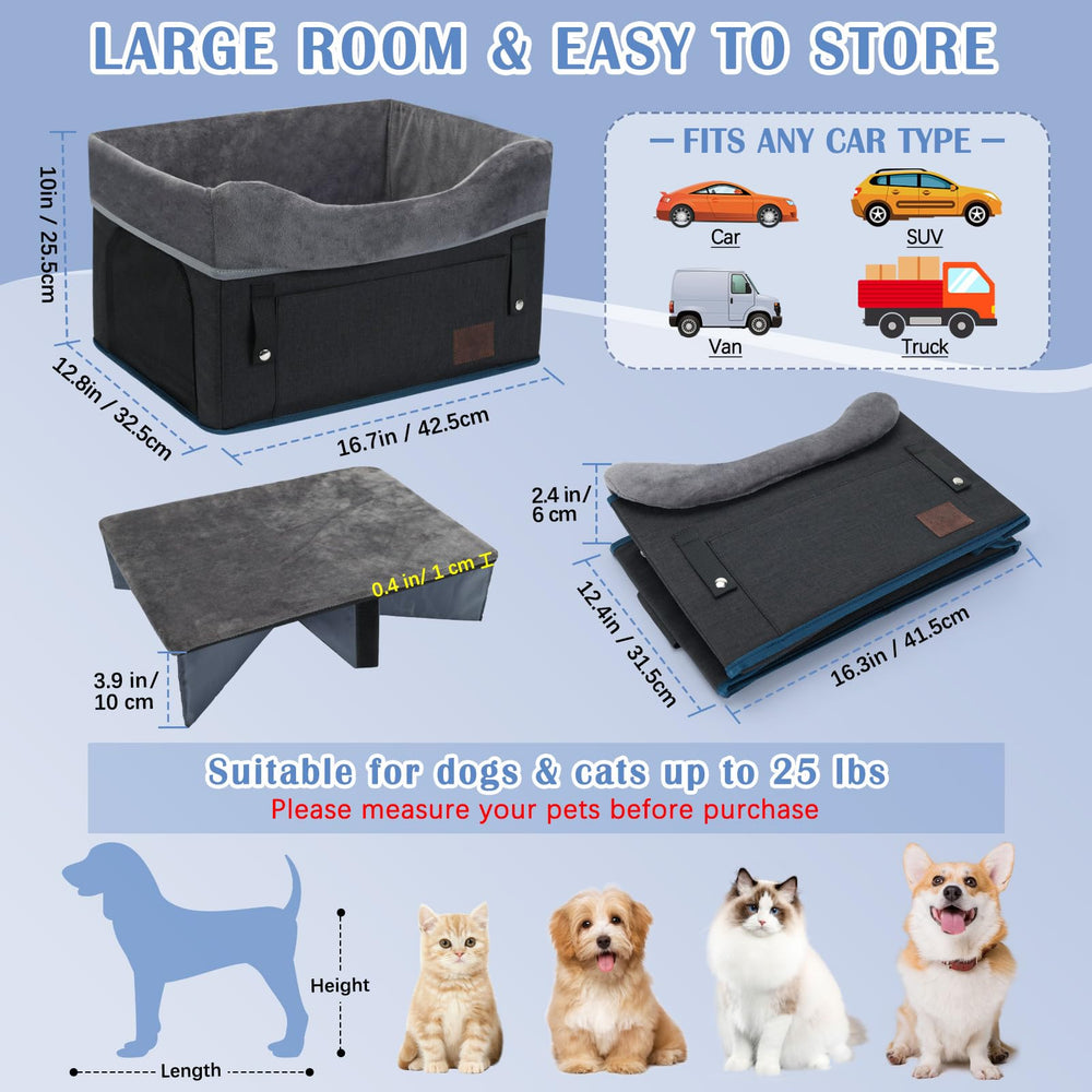 PetsHome dog car seat breathable mesh panel promotes all season airflow