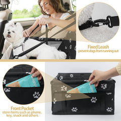 PetsHome dog car seat fixed leash prevents running during car rides.
