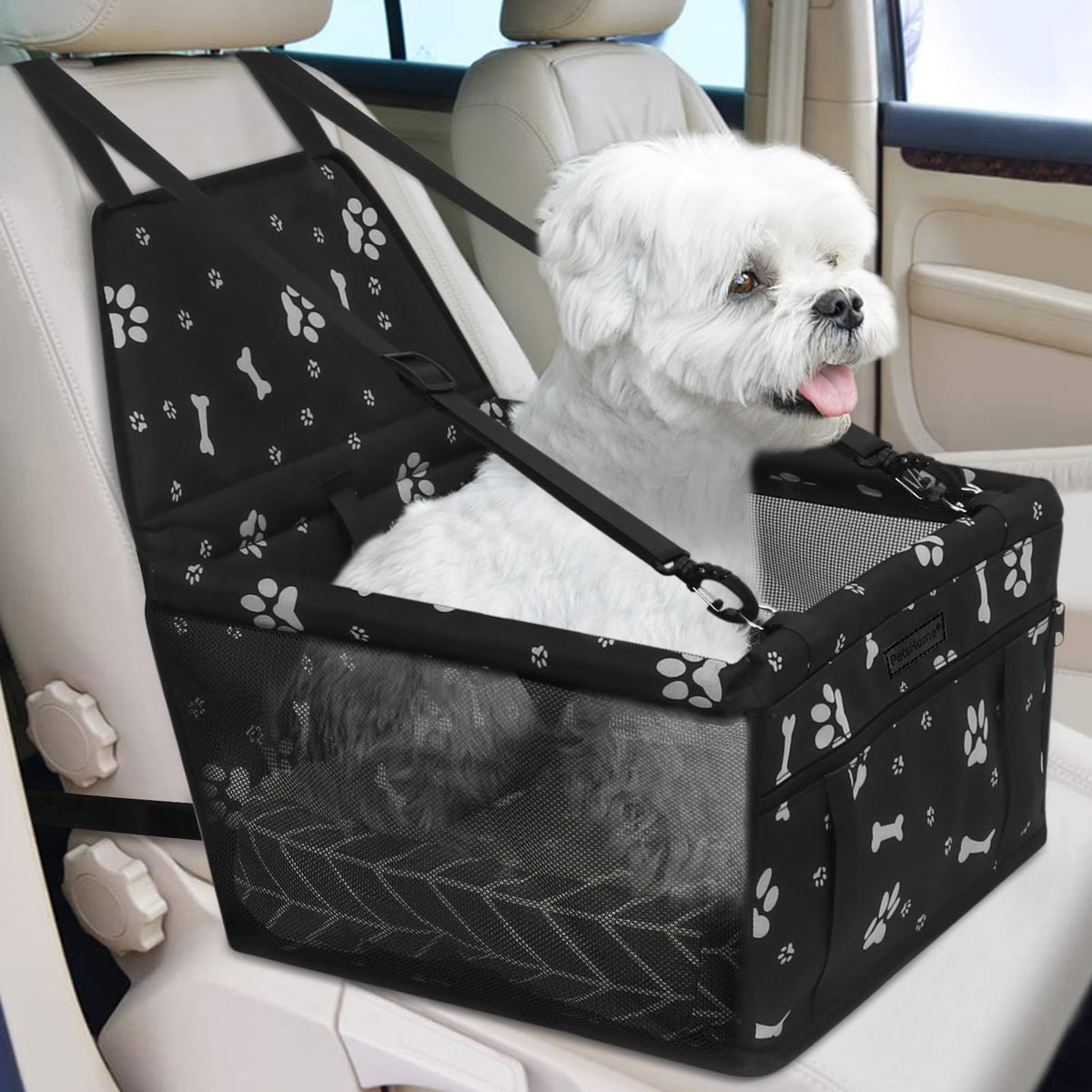 PetsHome dog car seat foldable setup provides portable travel booster