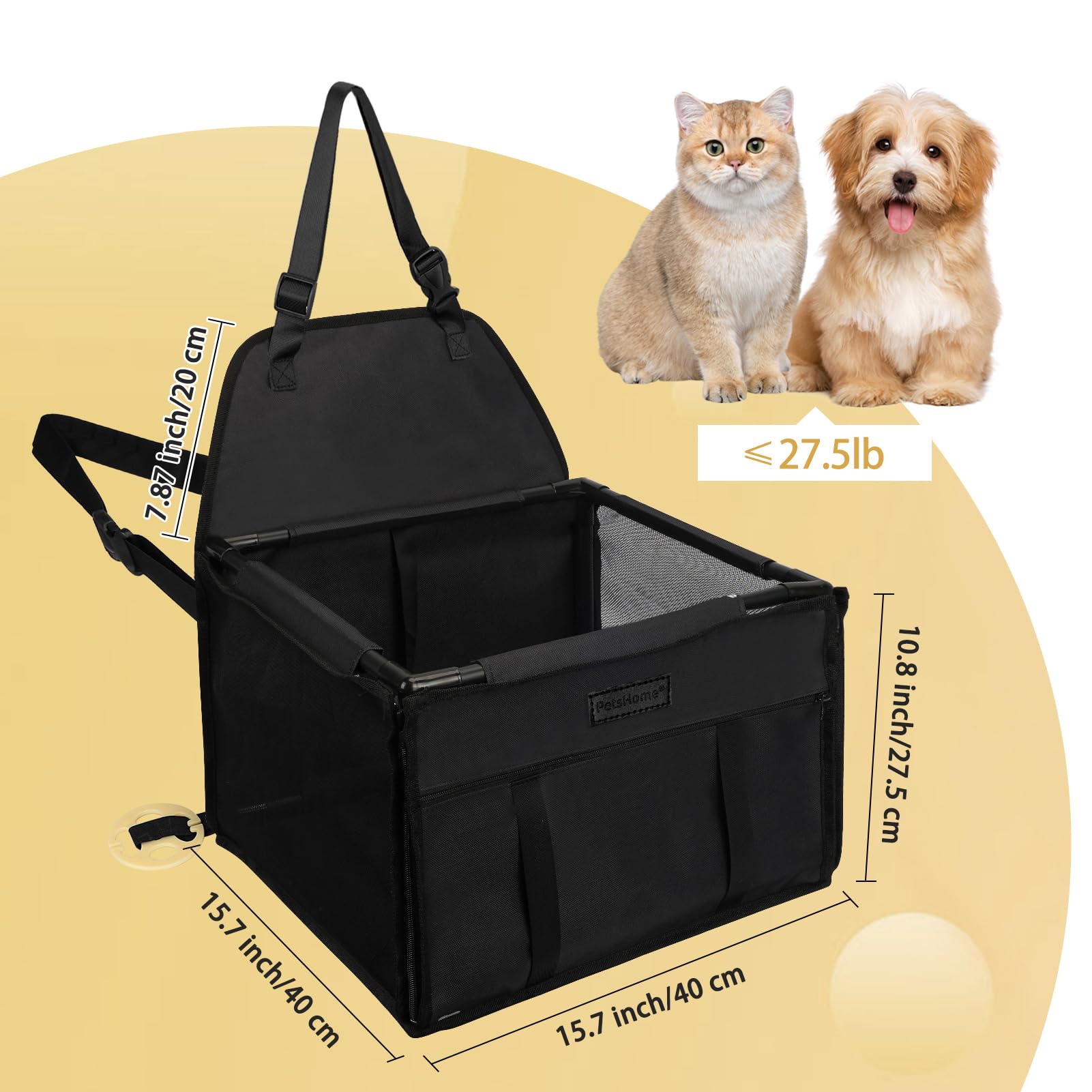 PetsHome dog-car-seat-in-use demonstrates secure fitting while driving with minimal distraction.