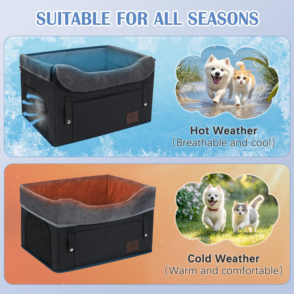 PetsHome dog car seat storage pocket closeup shows convenient storage area