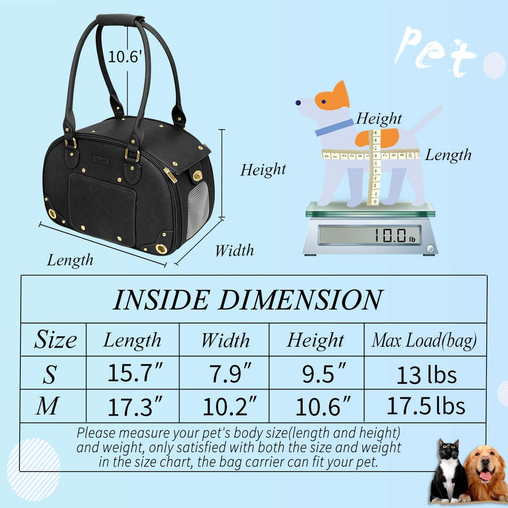 PetsHome medium carrier dimensions 17.3 by 9.41 by 11.2 inches.