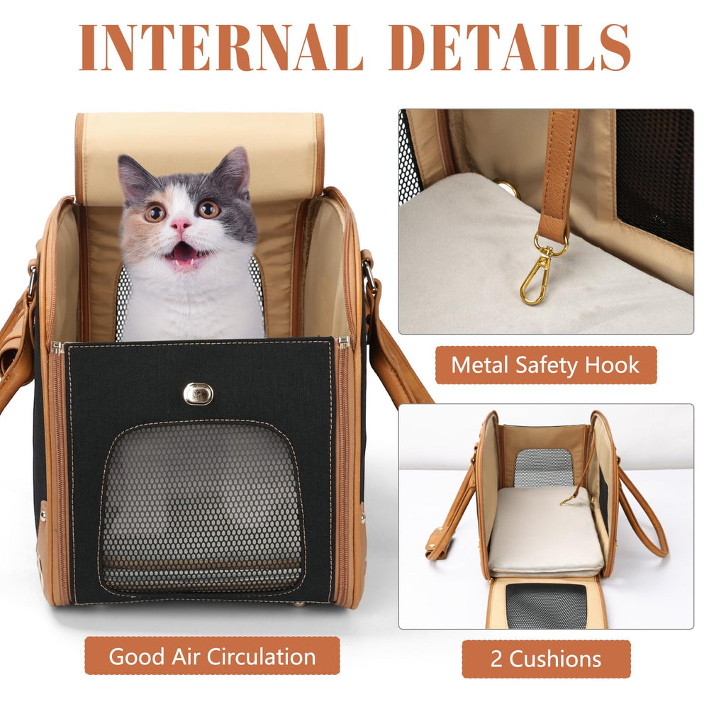 PetsHome Dog Carrier Purse side window mesh for visibility and airflow.