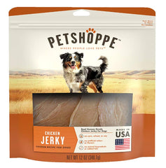 PetShoppe Premium Chicken Jerky packaged for freshness and easy storage