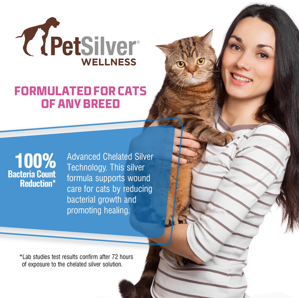 PetSilver 2 fl oz bottle packaging indicating convenient daily use.