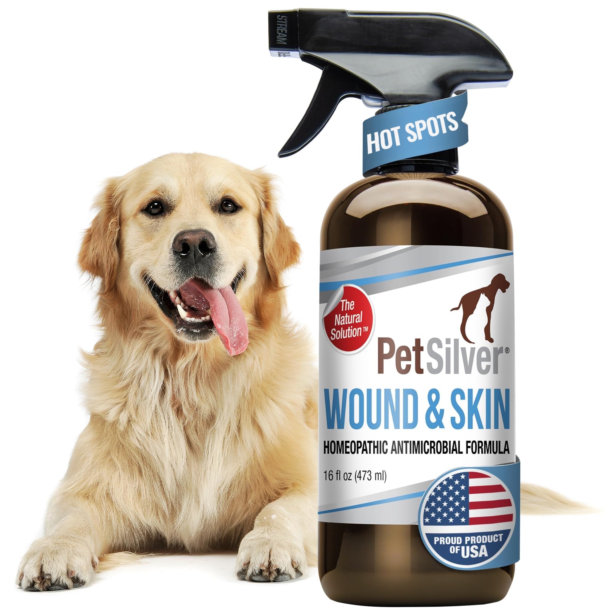 PetSilver Wound & Skin Spray bottle for easy at-home care for dogs and cats.