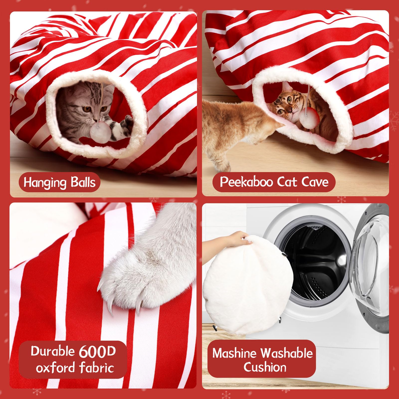 Petsinurarea cat tunnel bed in circle configuration provides a comfy nap and hideaway