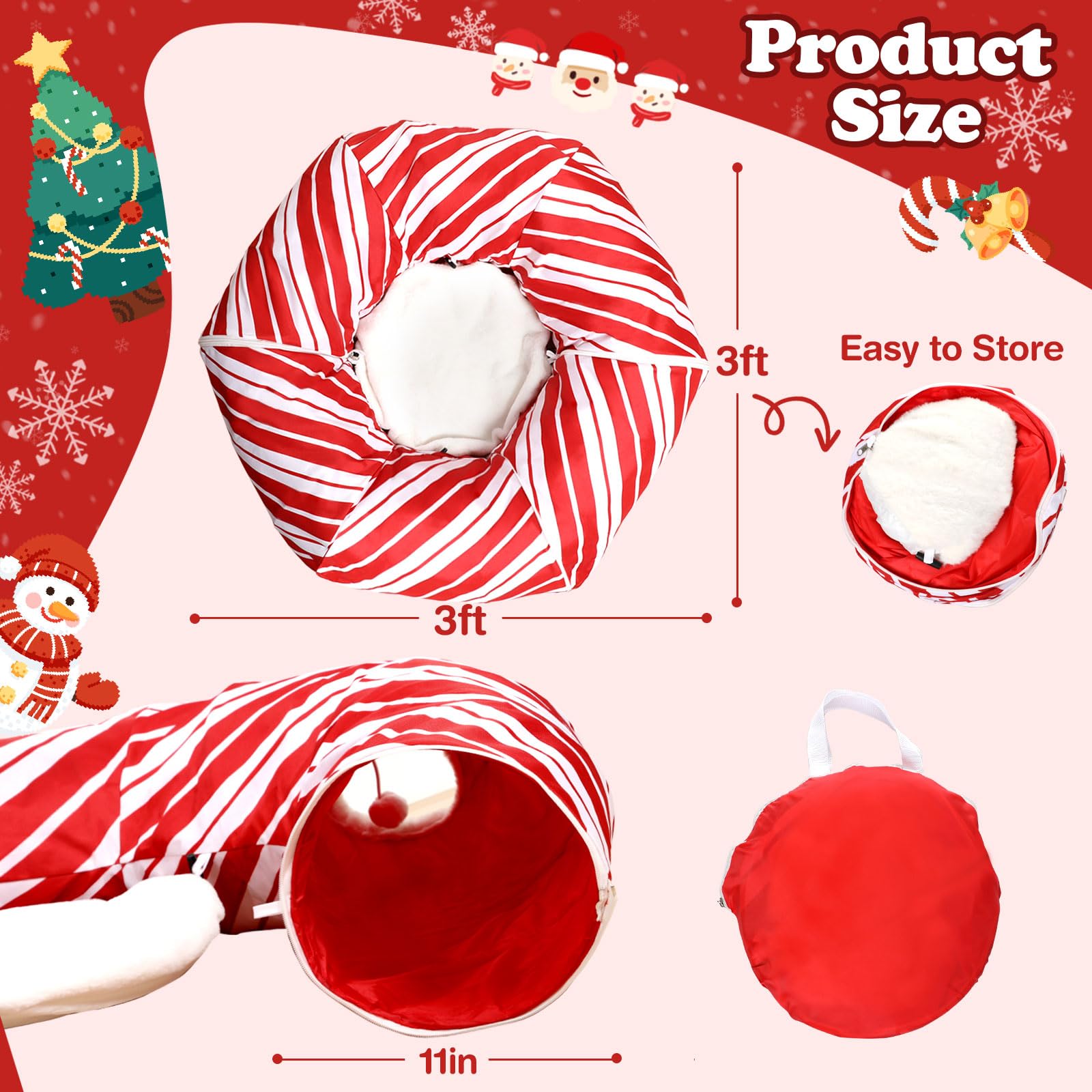 Petsinurarea Christmas vibes red-and-white stripes enhance festive décor while inviting exploration