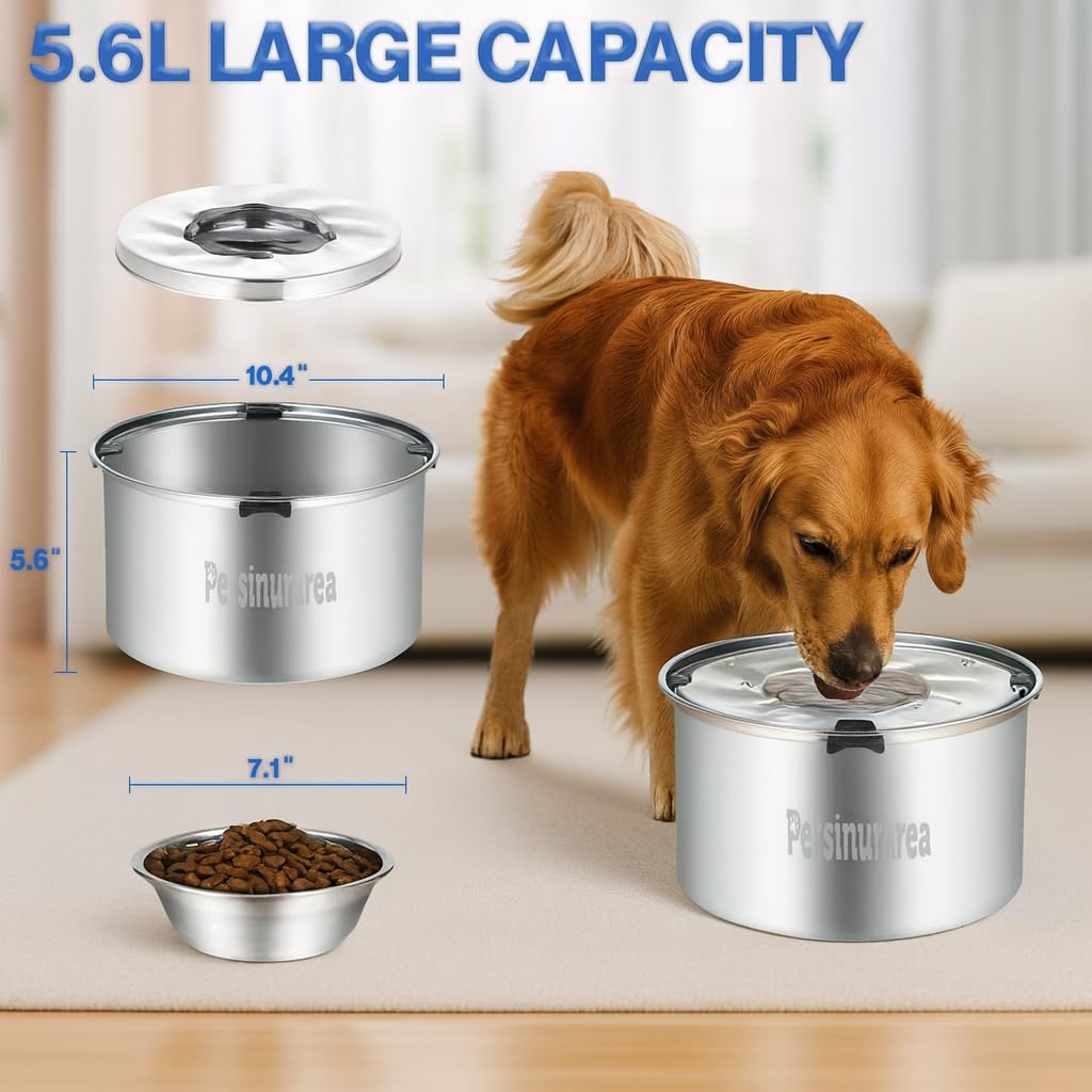 Petsinurarea durable-stainless-steel-bowl resists rust for daily use.