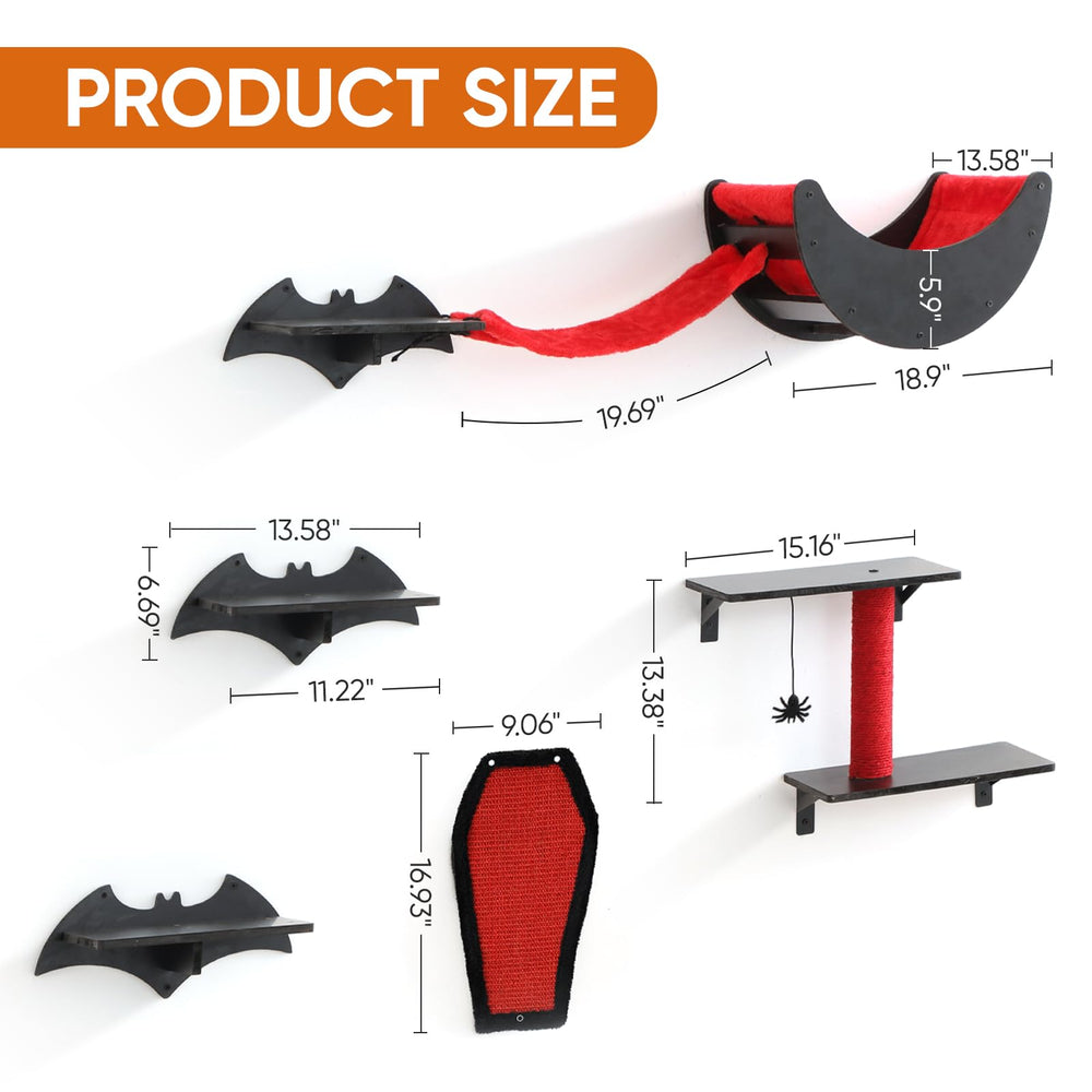 Petsinurarea Gothic cat wall shelves bat shelf three supports play and observation