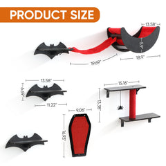 Petsinurarea Gothic cat wall shelves bat shelf three supports play and observation