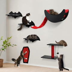 Petsinurarea Gothic cat wall shelves moon hammock for cozy resting and private retreat