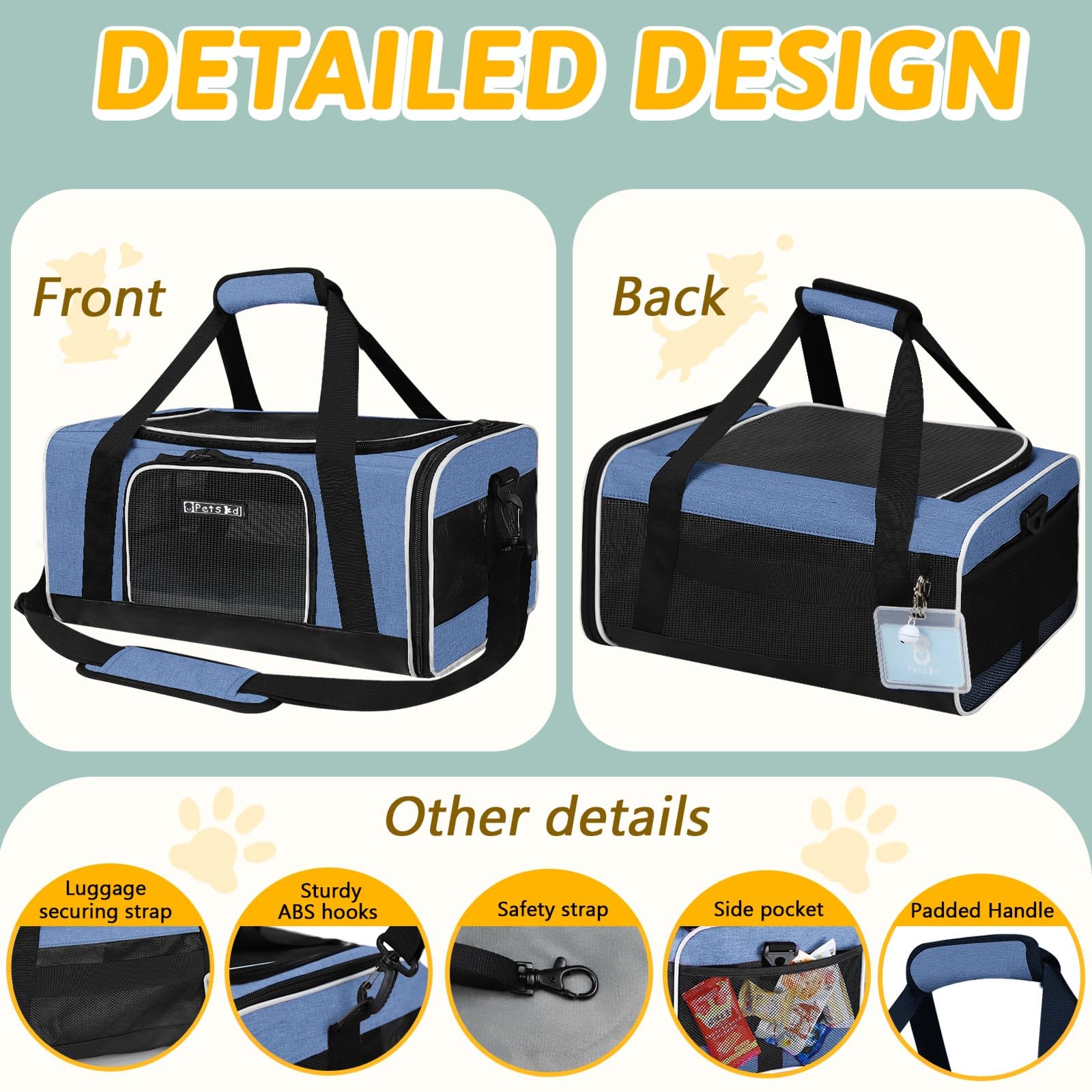 Petskd adjustable rope buckle secures collars and stops escapes.