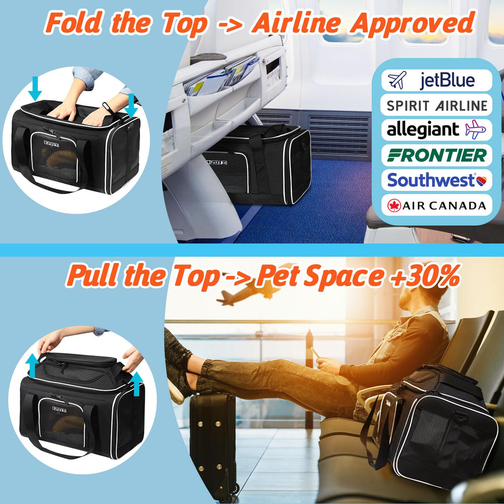 Petskd airline-approved under-seat carrier compatible with JetBlue and Spirit