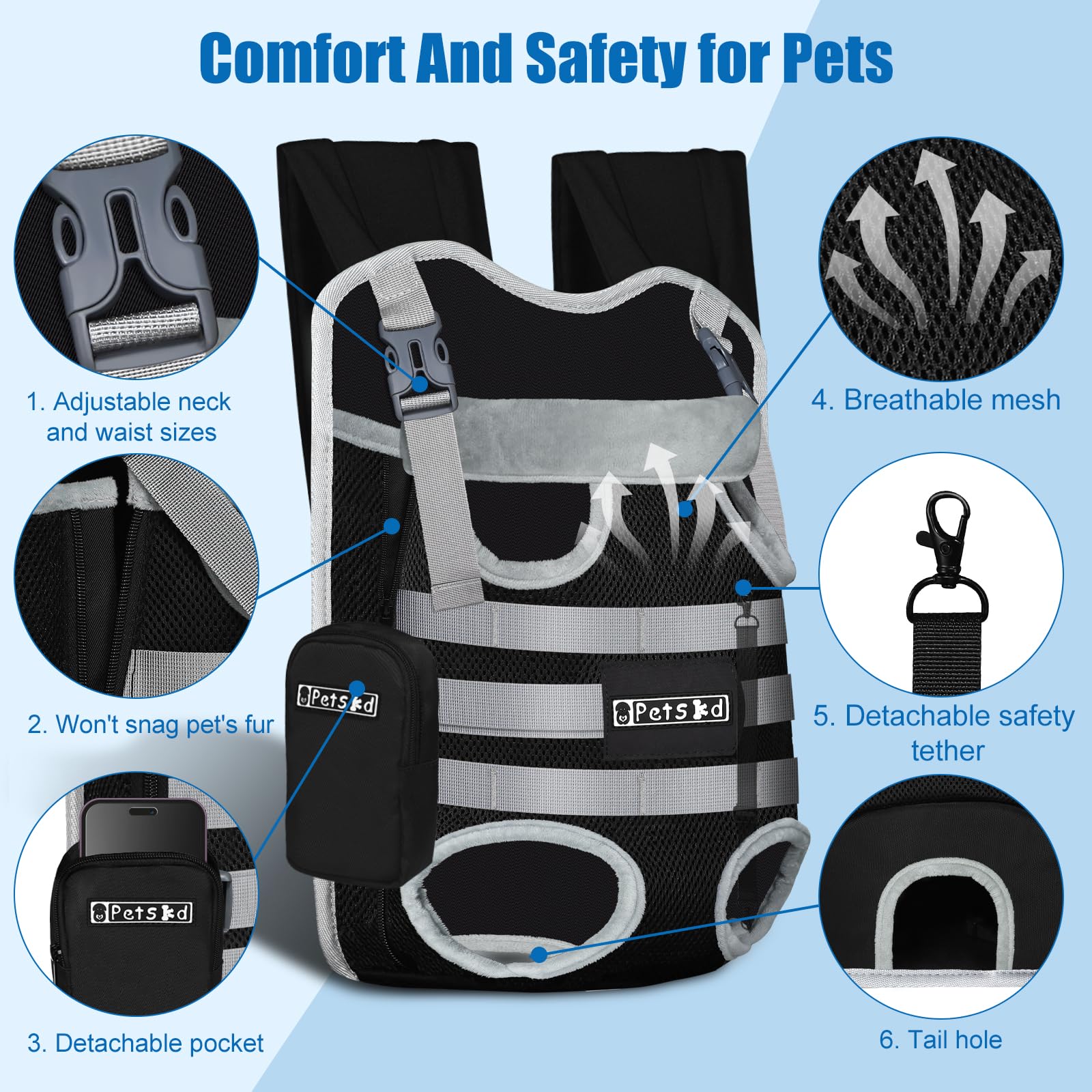 Petskd breathable mesh keeps pets cool in warm-weather outings.