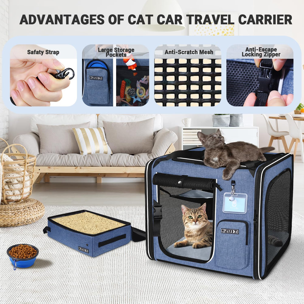Petskd carrier bottom pad and hammock provide comfortable resting space.