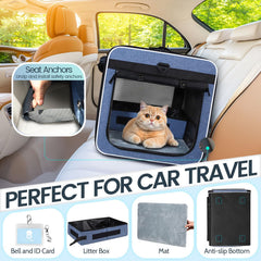 Petskd cat carrier roll-up shade panel with breathable mesh windows for airflow.