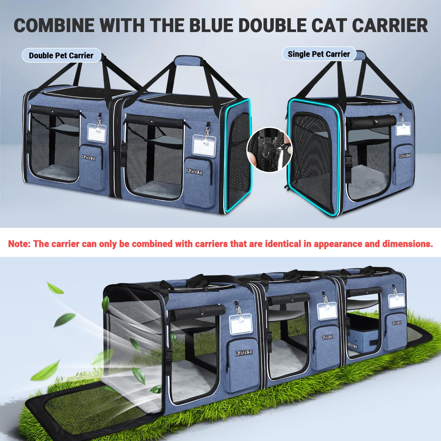 Petskd cat carrier safety buckle lock highlights secure travel for pets.