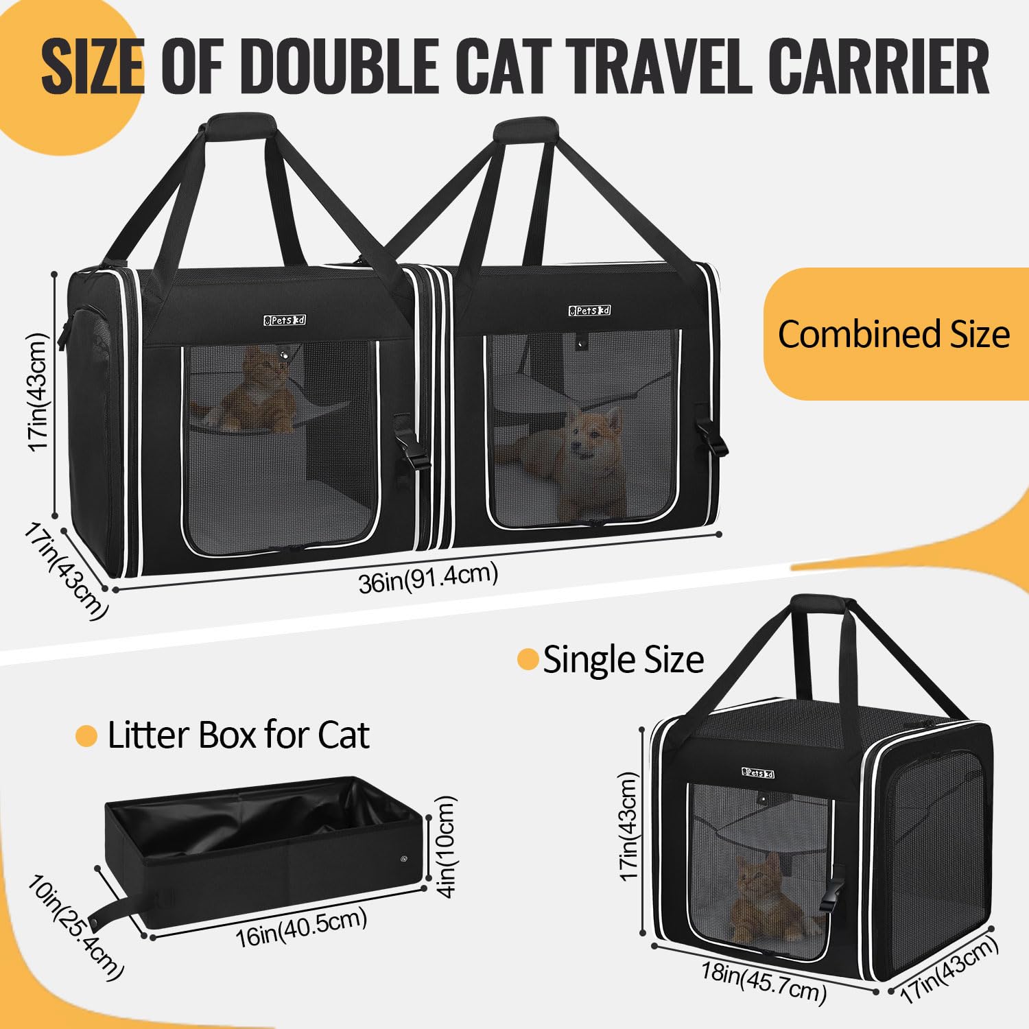 Petskd litter box included 16x10x4 inches for on-the-go relief