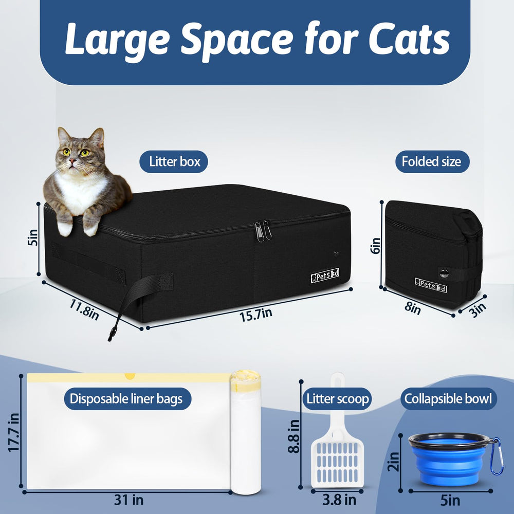 Petskd cat travel litter box open shows ample space for quick outdoor use.