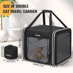 Petskd combinable pet carrier front ventilation shows breathable mesh for pet comfort.
