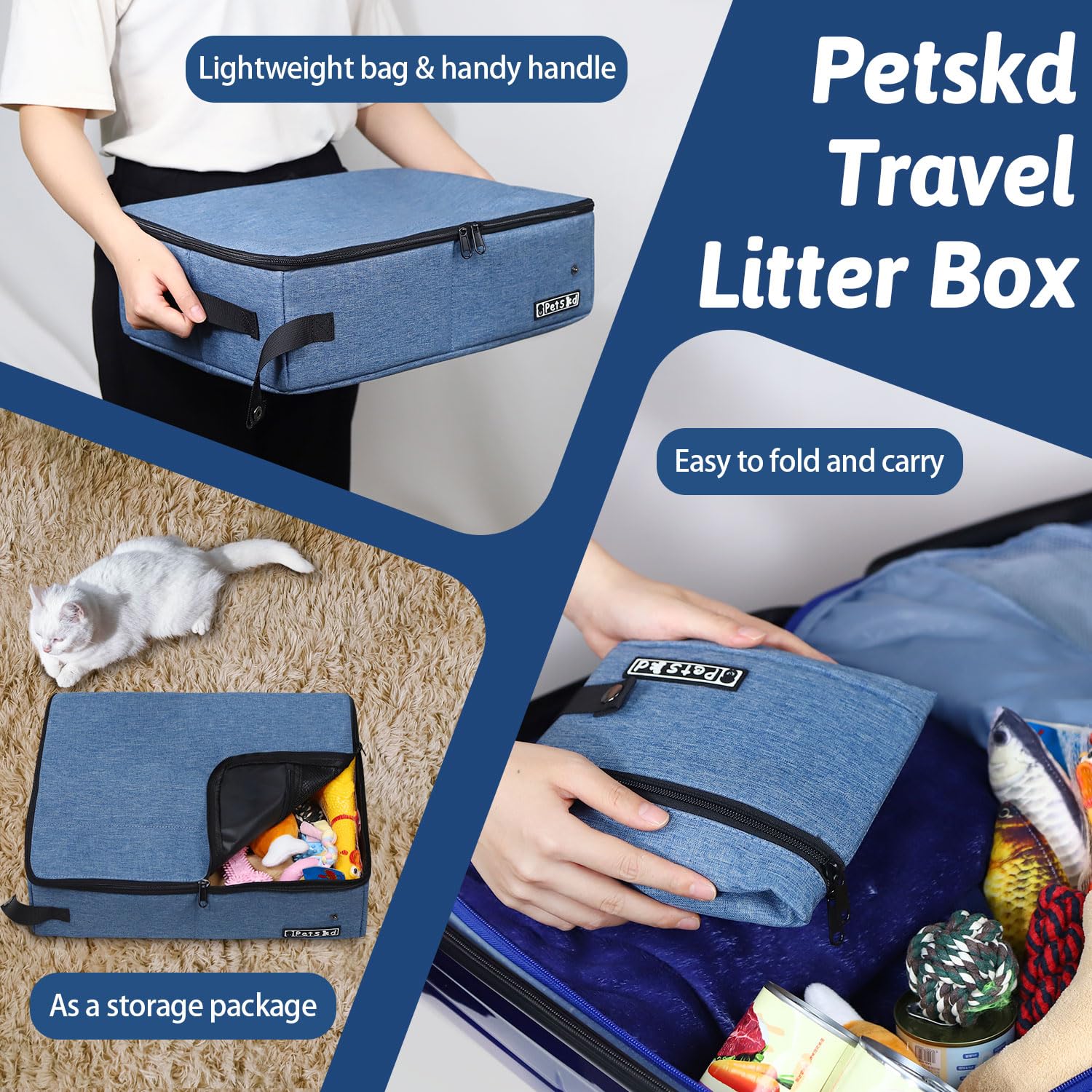 Petskd disposable liner bags included for quick cleanup