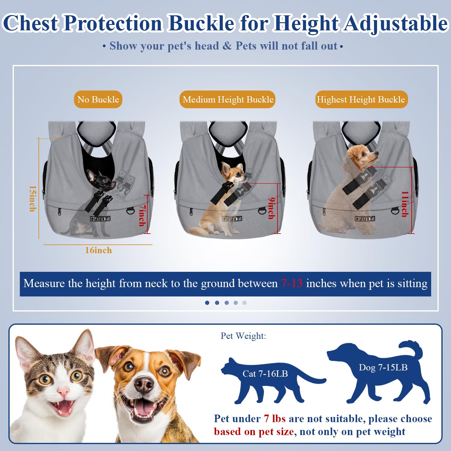 Petskd dog carrier sling adjustable-strap ensures a custom fit and secure support