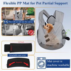 Petskd dog carrier sling bottom-mat provides secure resting and anti-slip safety