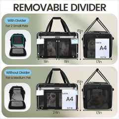 Petskd double-compartment divider removable for flexible pet arrangement