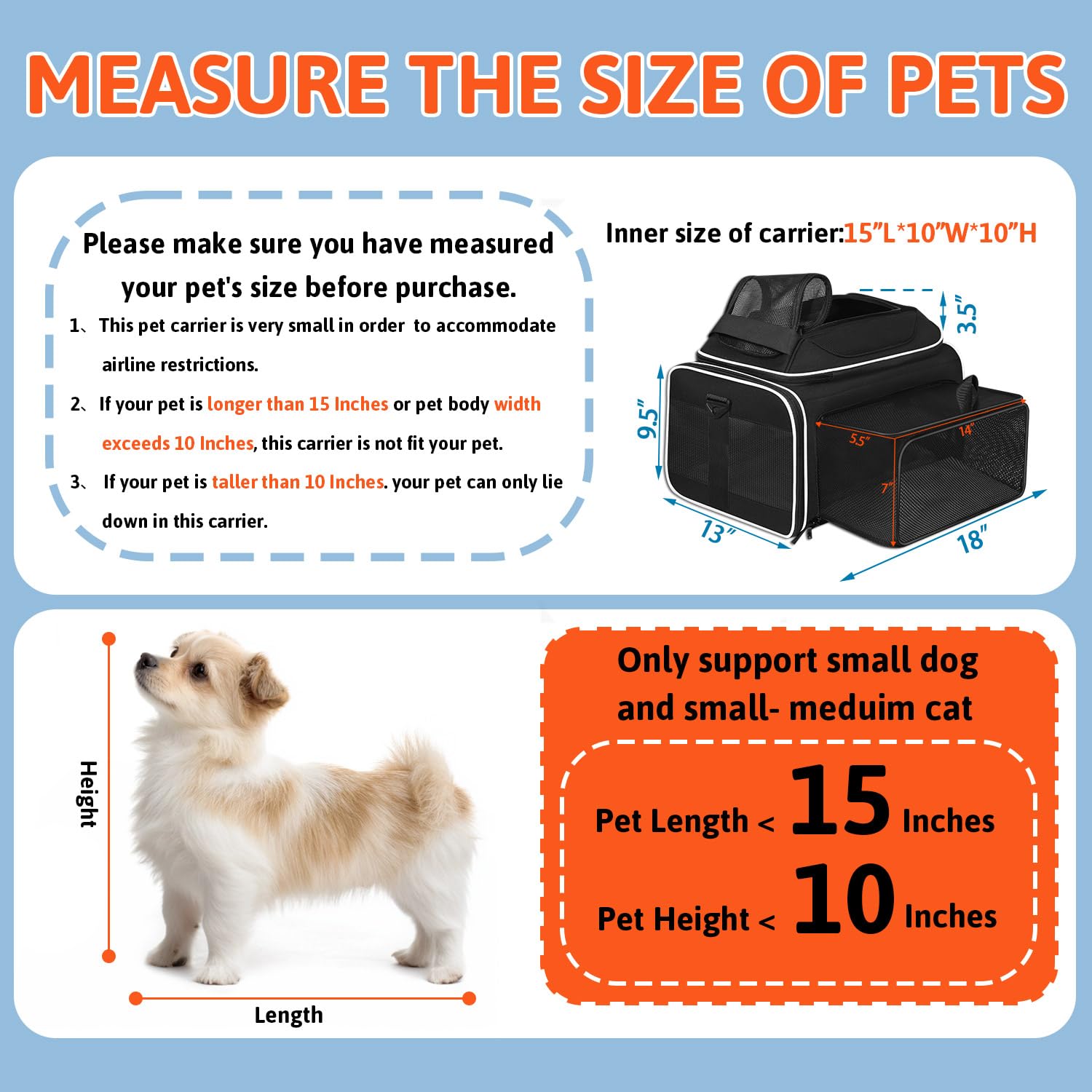 Petskd durable waterproof fabric protects against spills and wear during travel.