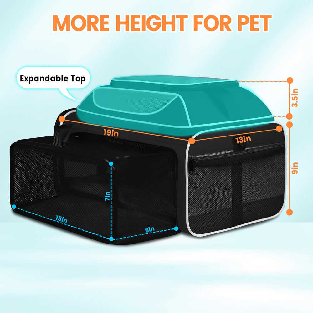 Petskd expandable-space design shows enlarged area for dogs and cats to move.