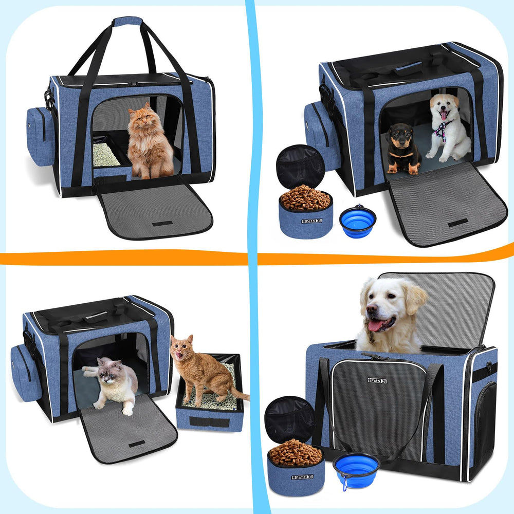Petskd extra large cat carrier collapsible water bowl stored with carrier
