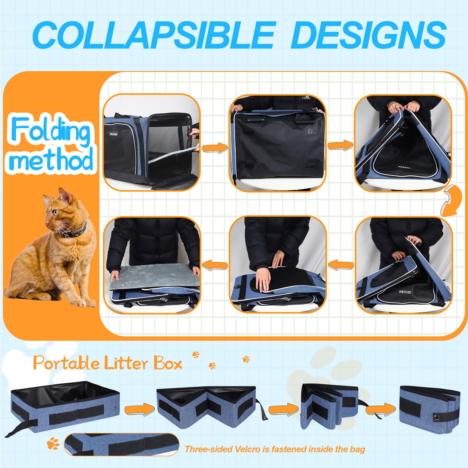 Petskd extra large cat carrier waterproof durable fabric for year round use