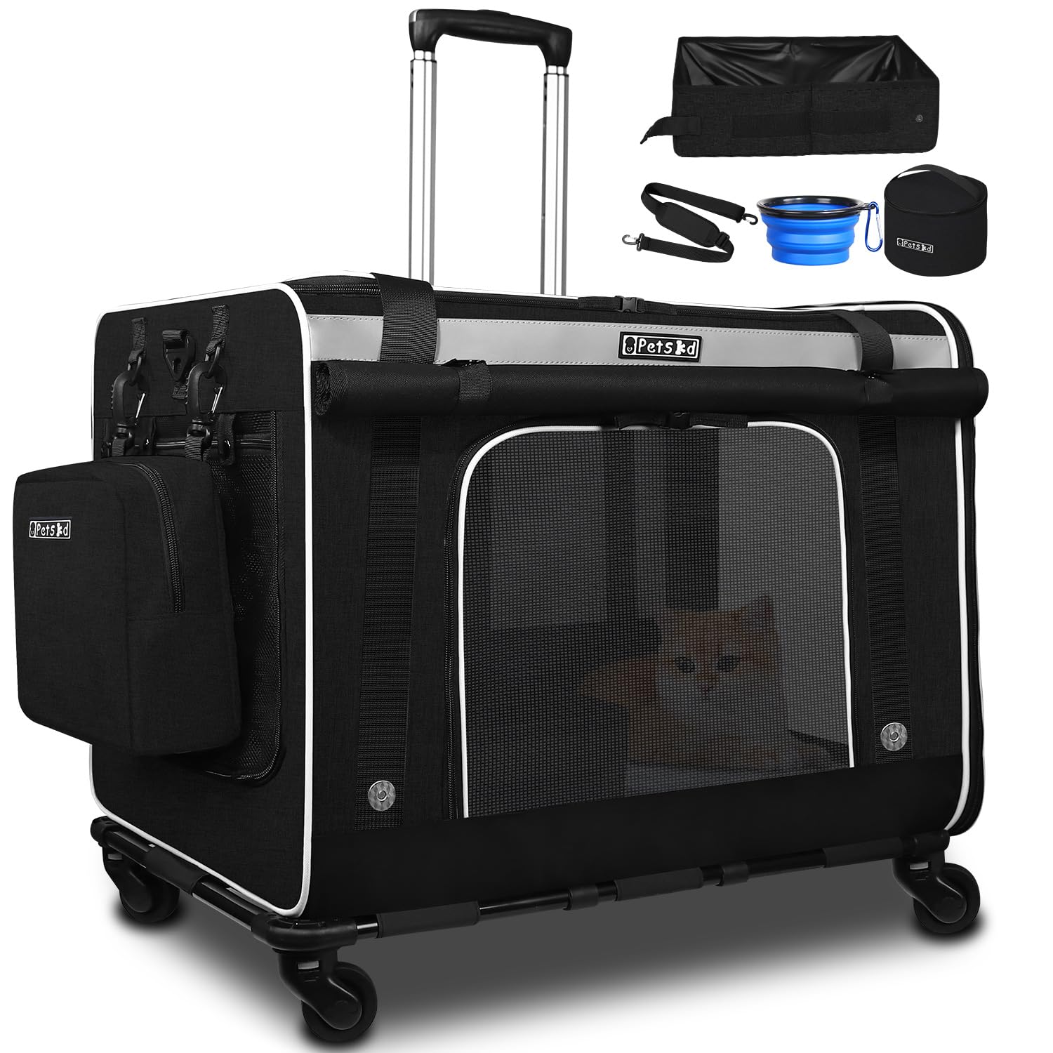 Petskd extralarge cat carrier with wheels makes moving a large cat smoother on trips.