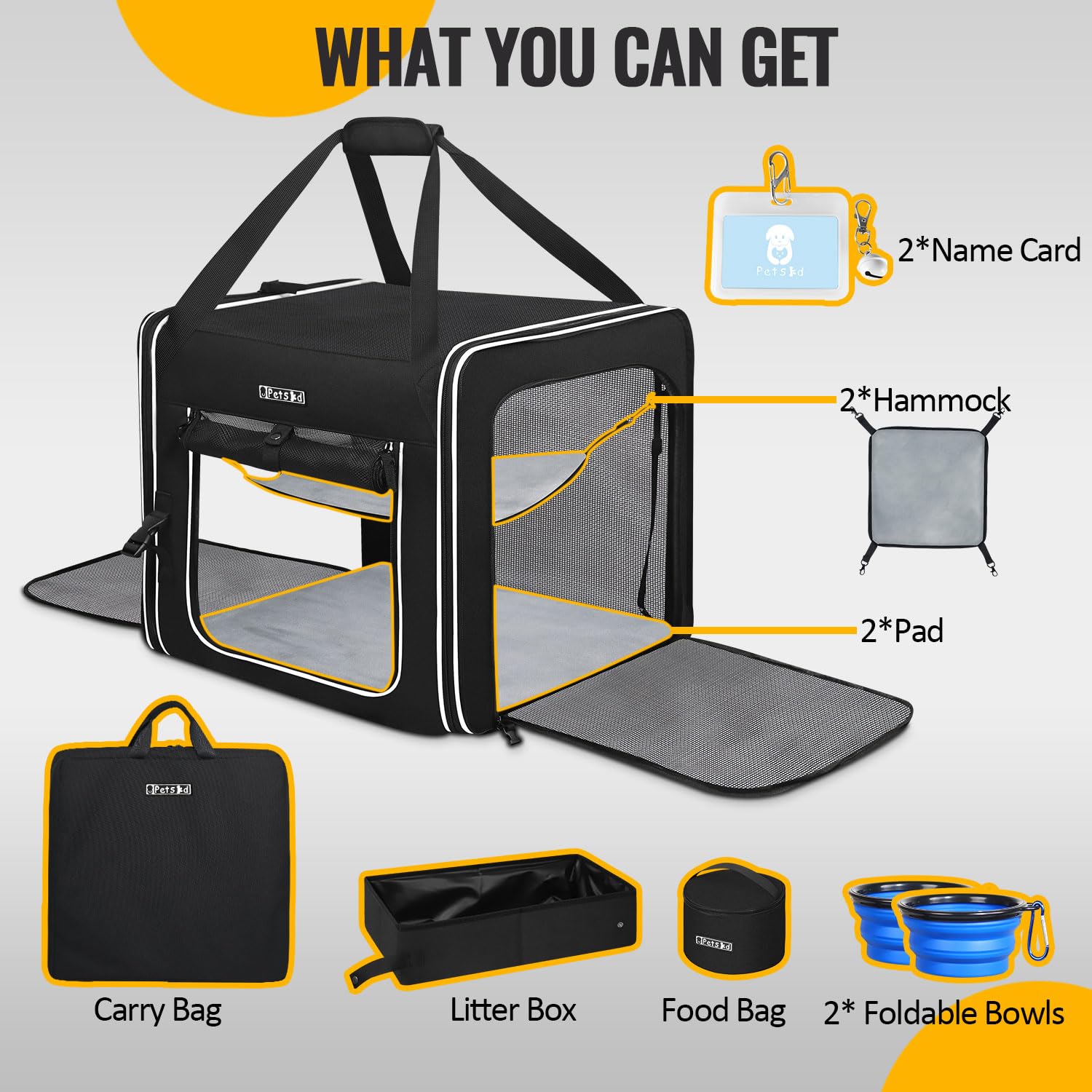 Petskd five-sided mesh ventilation ensures airflow during trips