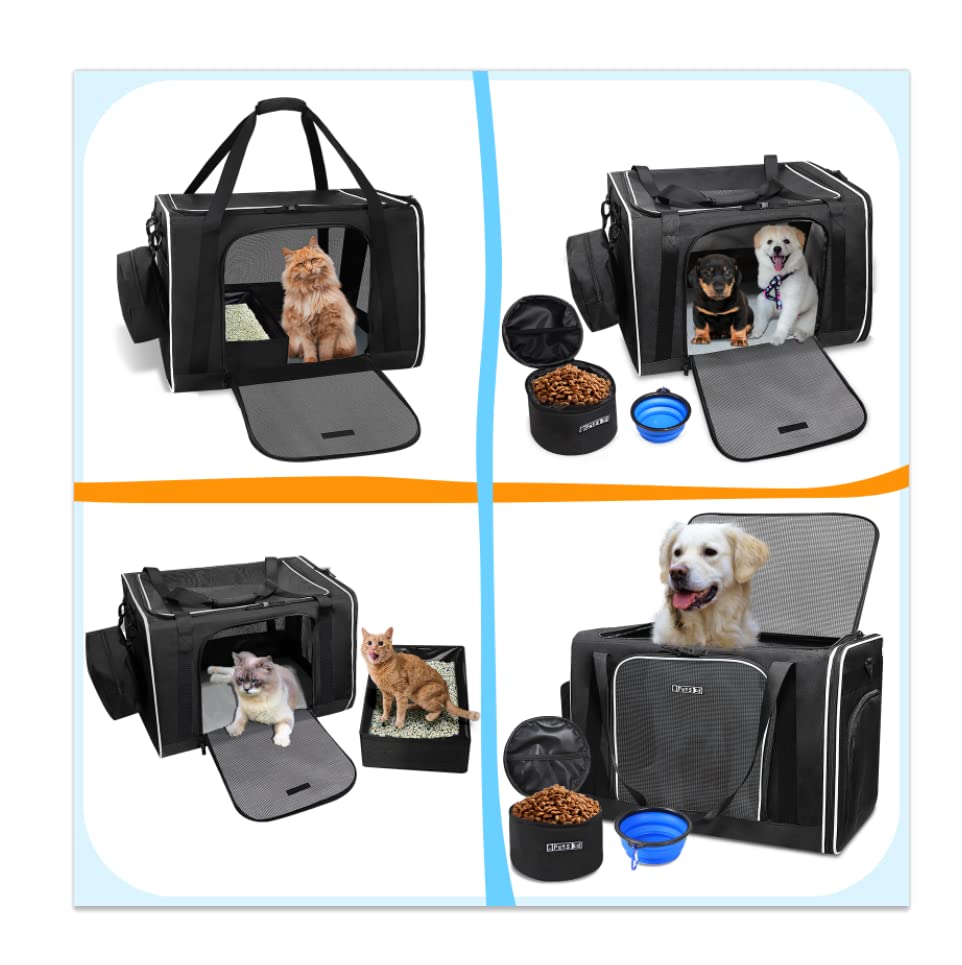 Petskd foldable carrier storage pocket for organized travel