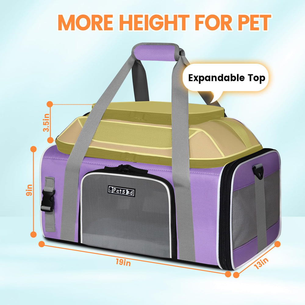 Petskd mesh ventilation five-sides pet carrier keeps pets comfy and visible.