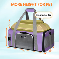 Petskd mesh ventilation five-sides pet carrier keeps pets comfy and visible.